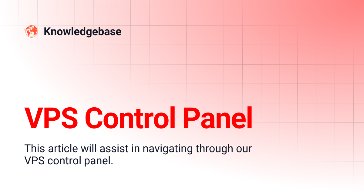 VPS Control Panel | Knowledgebase